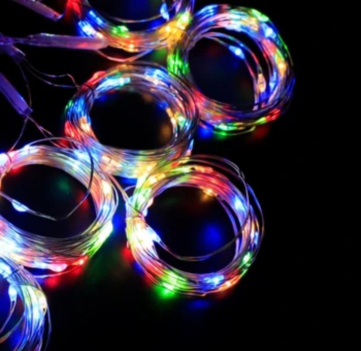 Solarna kurtyna ledowa 3x3m 300 świetlna zewnętrzna kolorowa do ogrodu