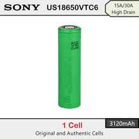 Sony US18650VTC6 3000mAh 20/30A Alta Discarga Pilha Recarregável LiIon