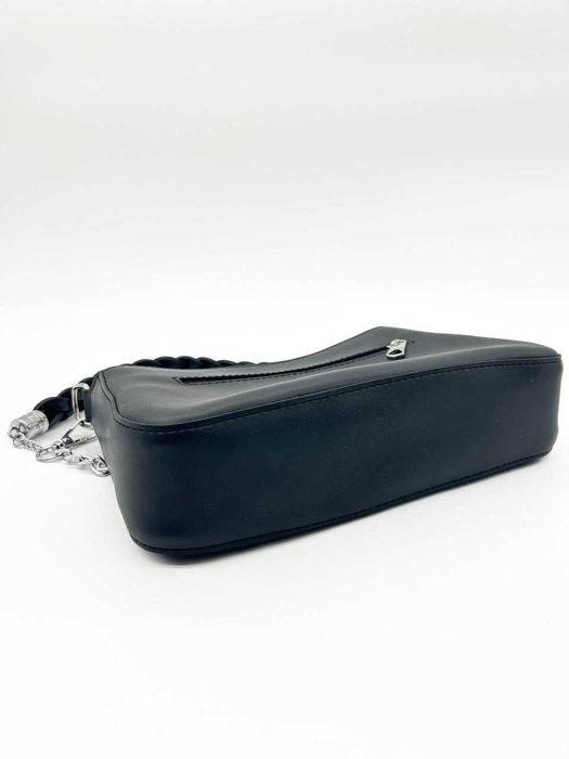 Чорна жіноча сумка з тисненням "крокодил"