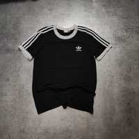 DAMSKA Koszulka Adidas Klasyczna 3 Paski California Czarna z Logo Haft