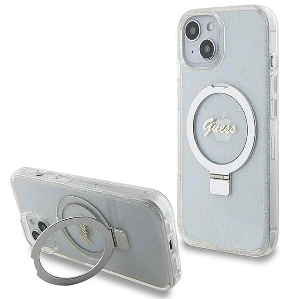Etui Guess Ring Stand Script Glitter MagSafe na iPhone 15 / 14 / 13 -