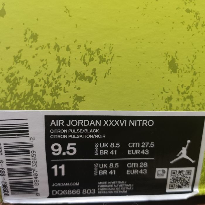 Кроссовки Nike Air Jordan XXXVI NITRO. DQ6866-803. US 9.5.