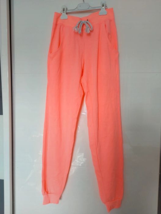 Spodnie dresy ciepły neonowy róż r XS/S 34/36