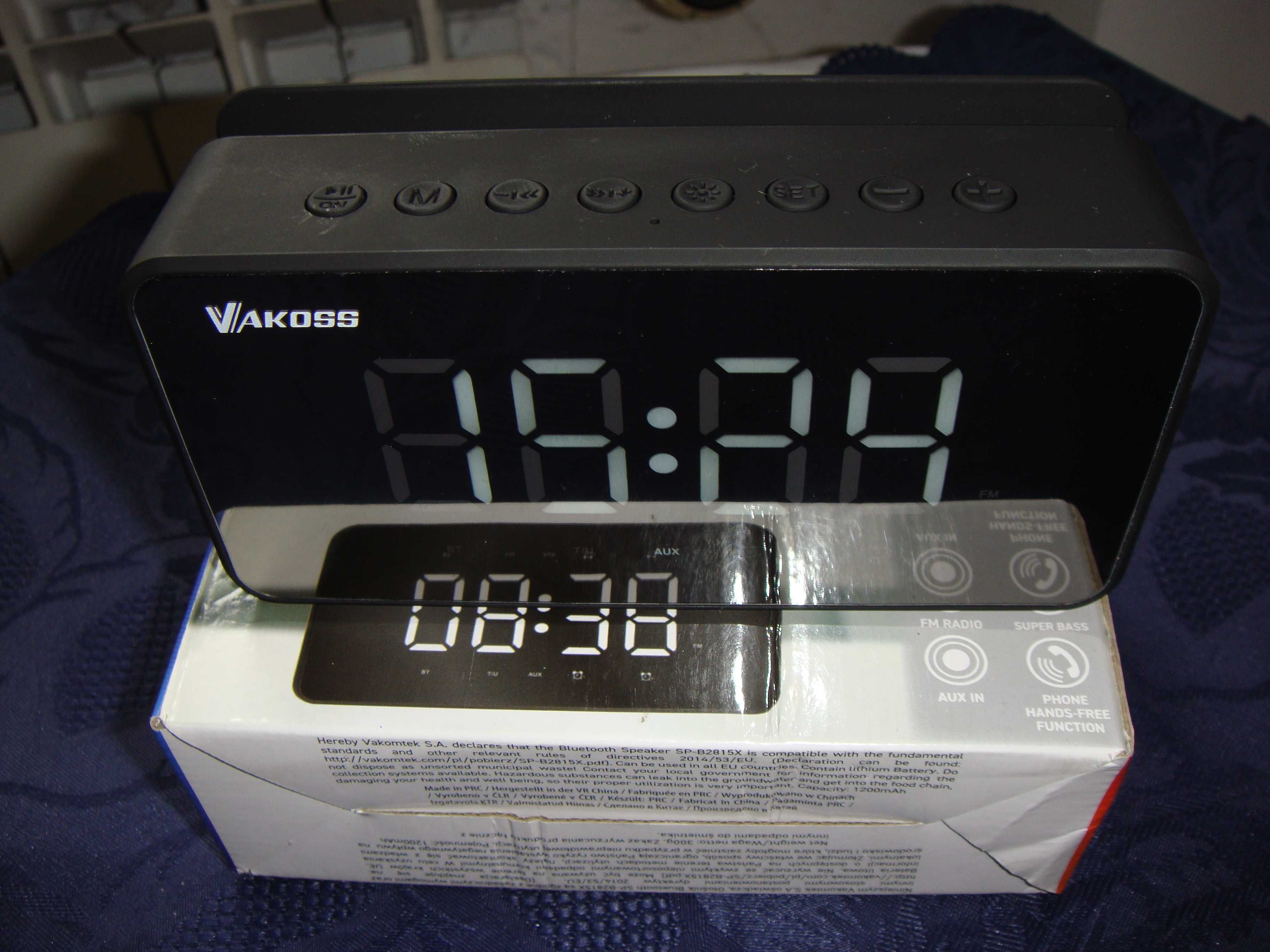Zegar - Radio  Budzik  3  W  1  , 2- Głośniki  10 W / Bluetooth  5,0