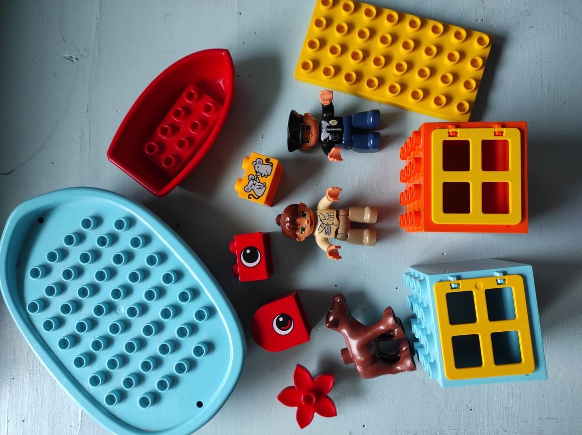 Zestaw klocków klocki LEGO Duplo 15 sztuk okna domki ludziki zwierzatk