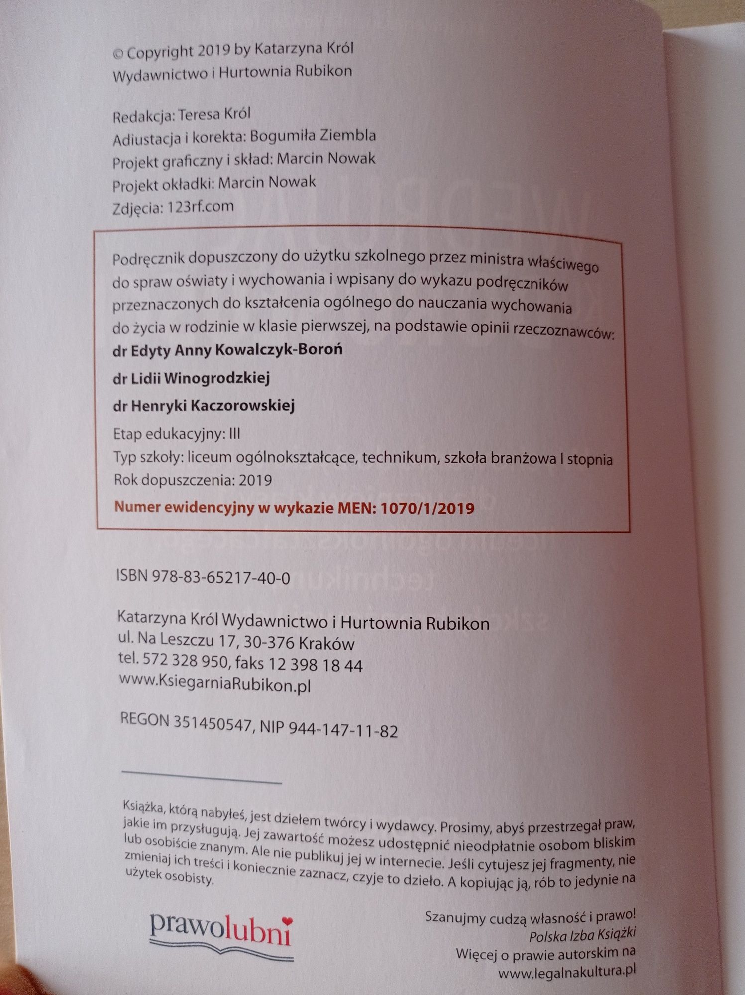 podręcznik do WDŻ Wędrując ku Dorosłości kl. 1