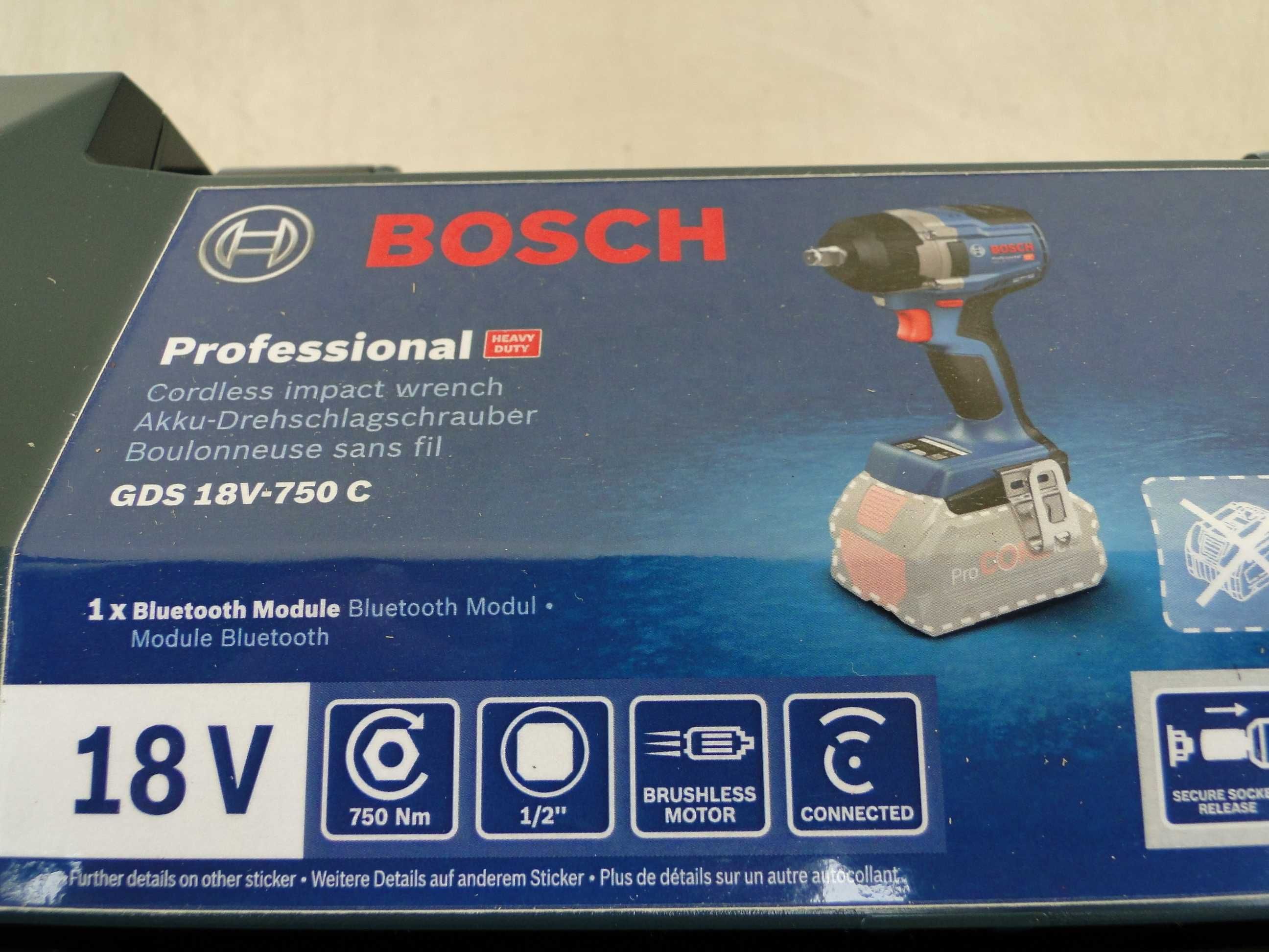 BOSCH GDS  18V-750 C, Klucz Udarowy, Solo w L-Boxx, Nowy