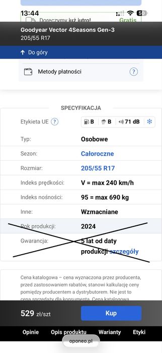 2x Opony Goodyear wielosezonowe 205/55 R17 – Polska
