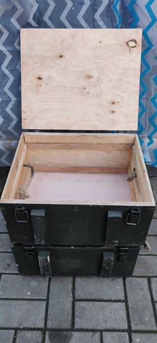 Деревянный армейский военный ящик, сундук