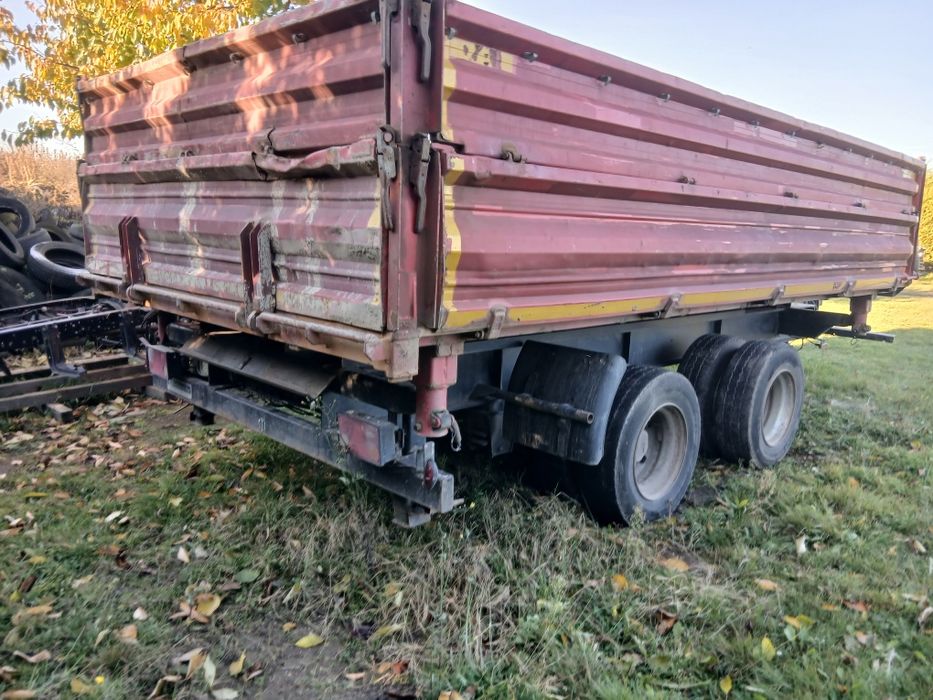 Przyczepa wywrotka tandem 3 strony niska