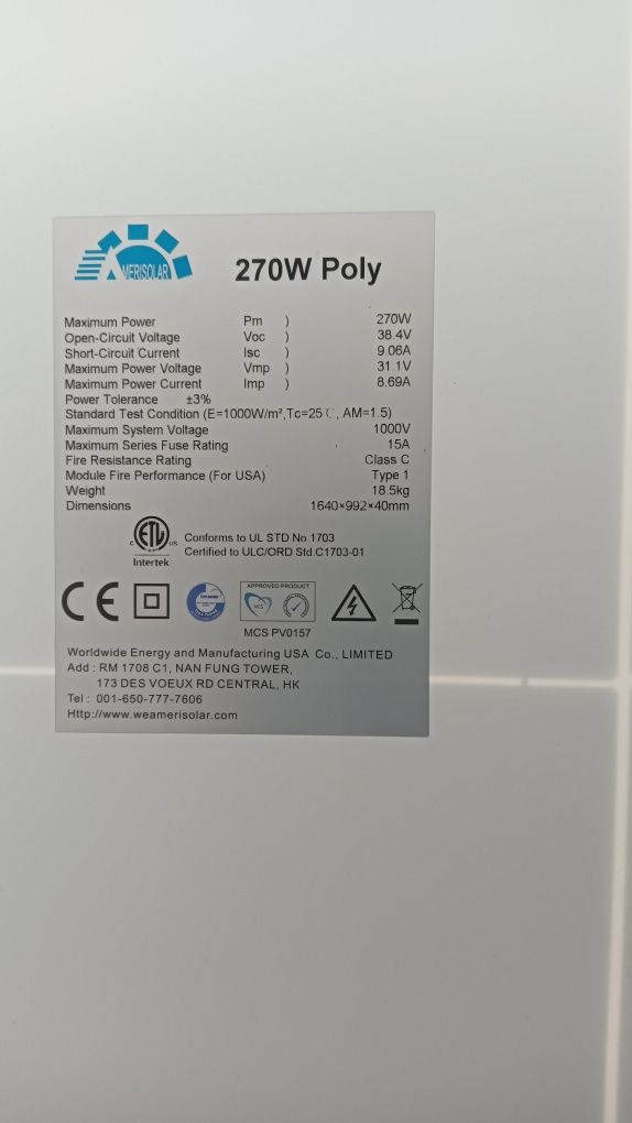 Panele fotowoltaiczne 4 szt