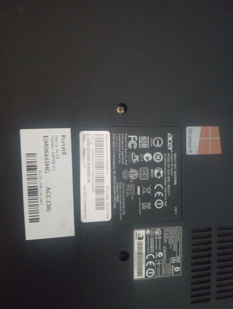 Acer aspire v5-122p ecrã tátil