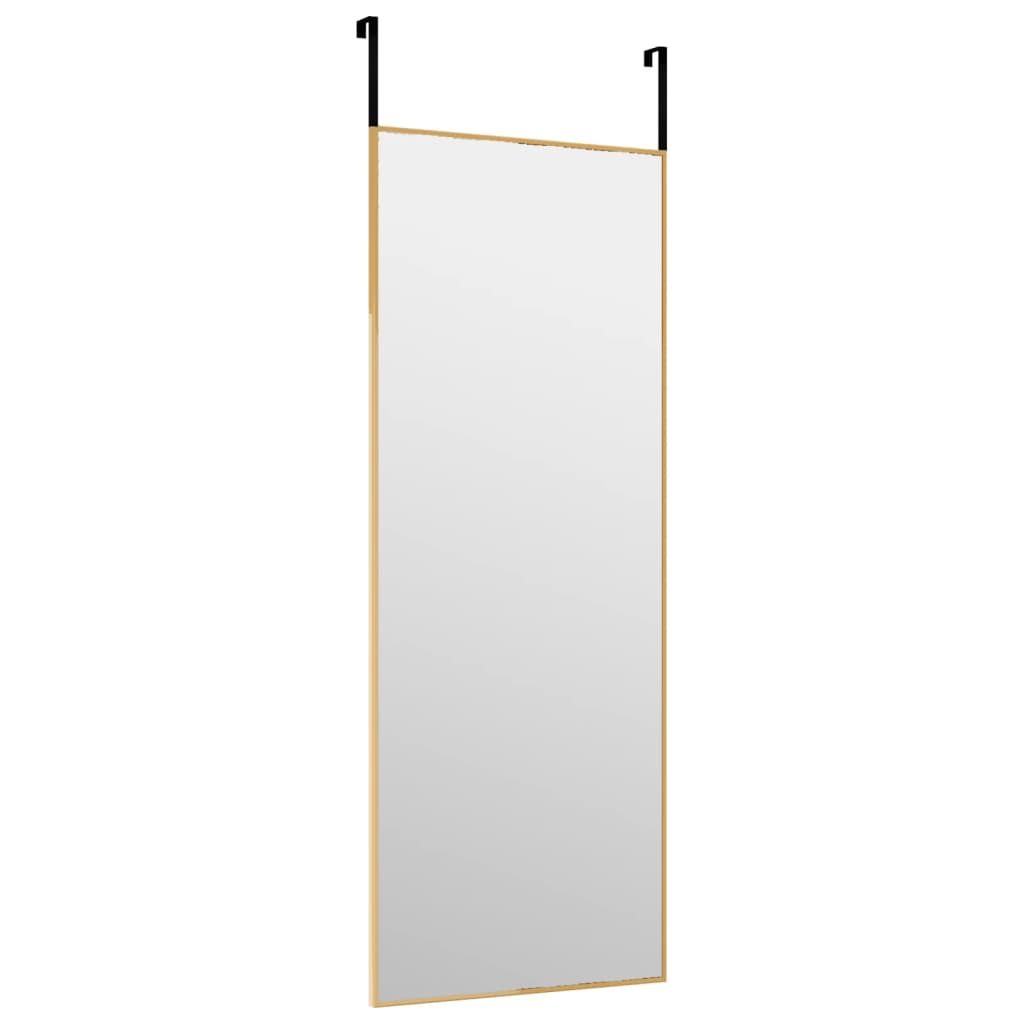 Vidaxl Lustro Na Drzwi, Złote, 30X80 Cm, Szkło I Aluminium
