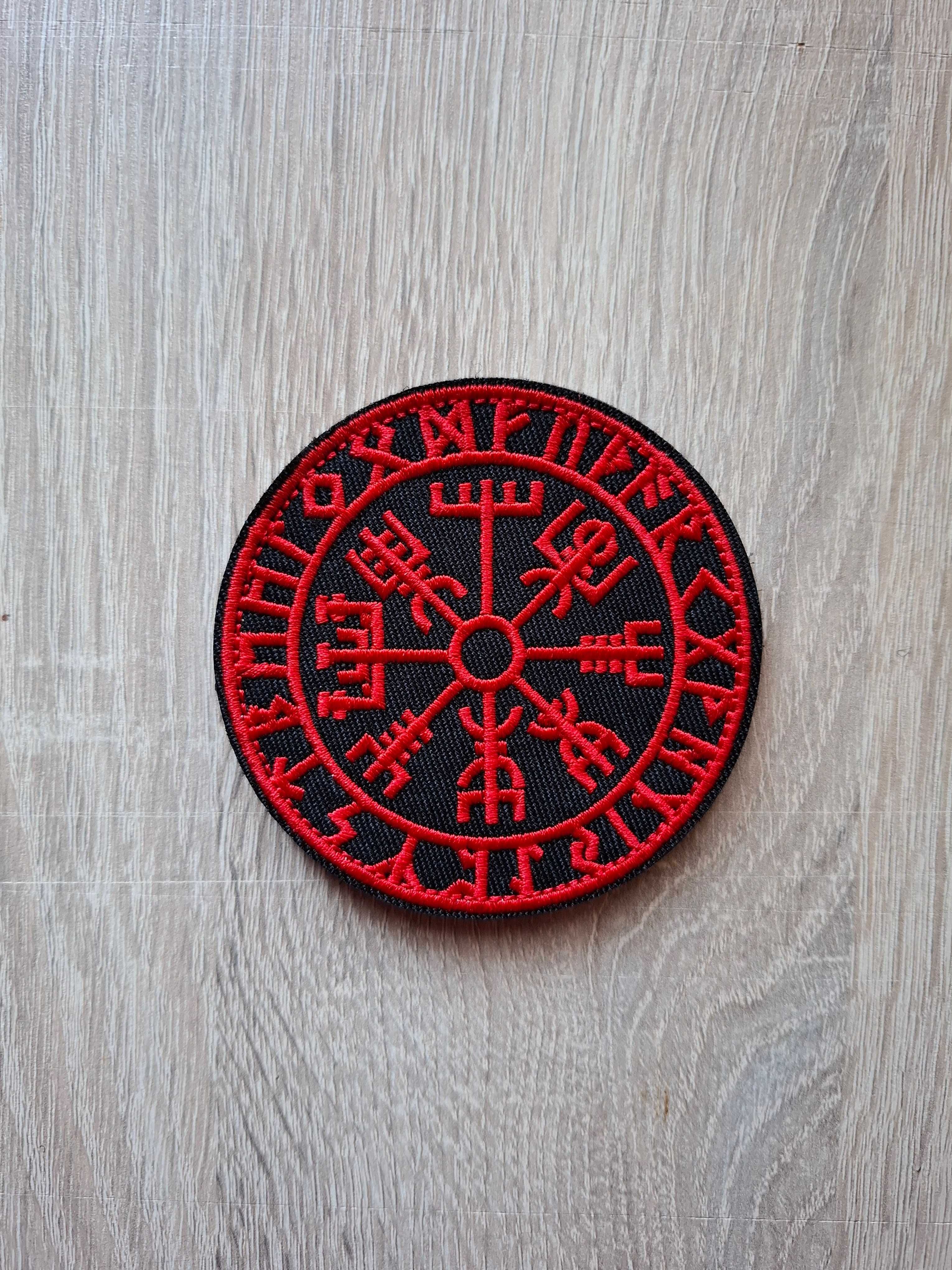 Naszywka Haftowana Vegvisir Kompas Wikingów  Velcro Rzep