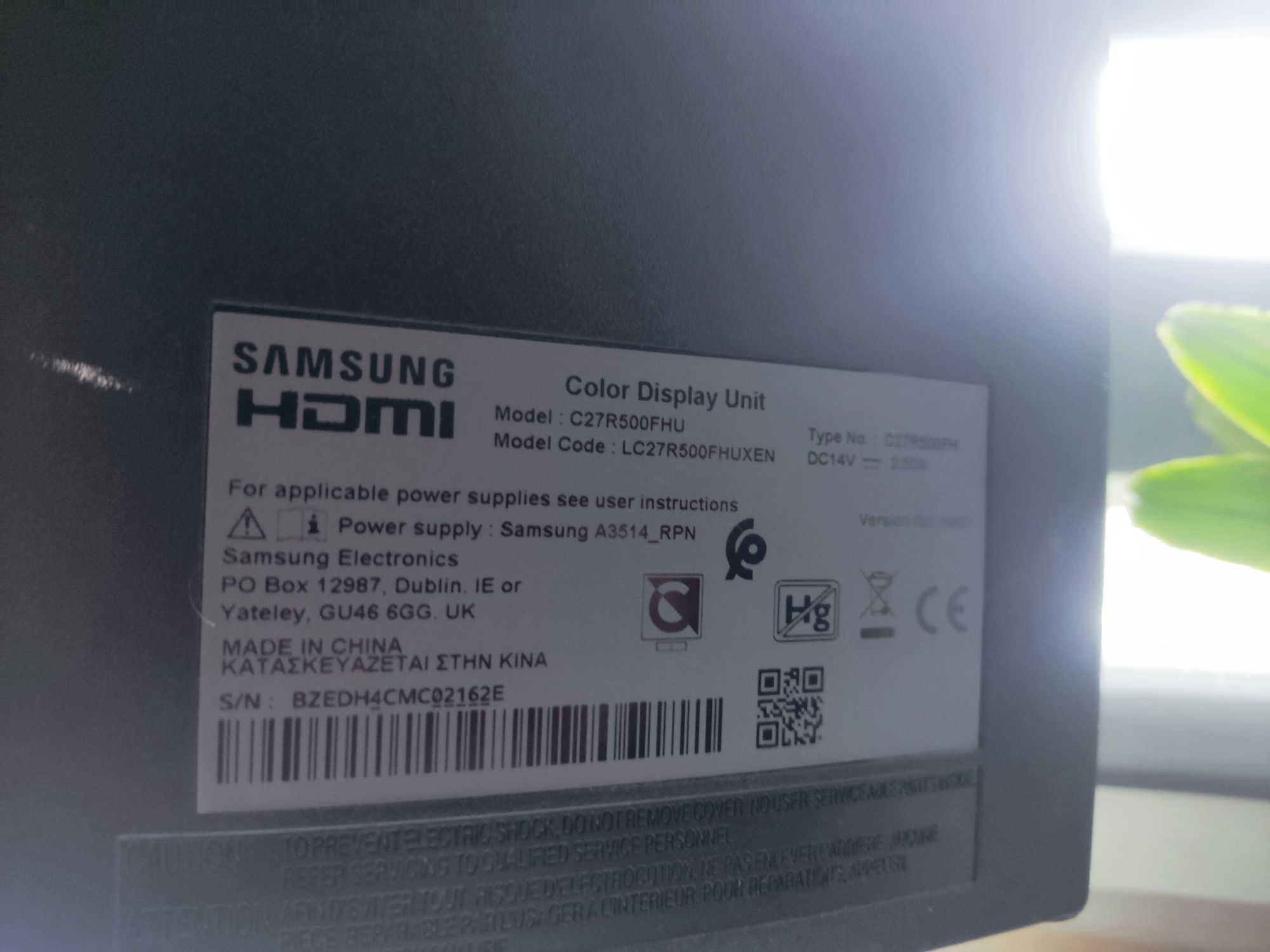 Monitor zakrzywiony Samsung 60hz 27"