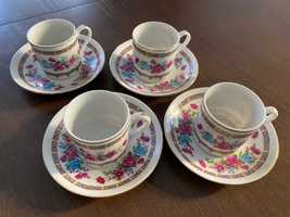 Komplet 4 filiżanek Filiżanka chińska porcelana różyczka