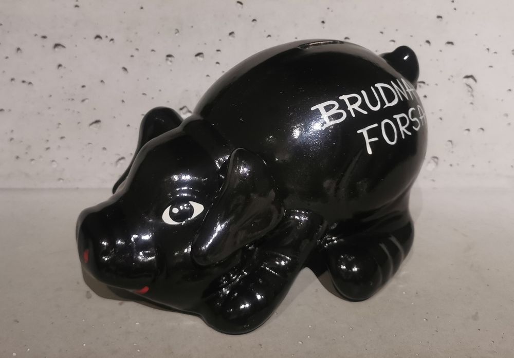 Świnka duża skarbonka ceramiczna Brudna forsa