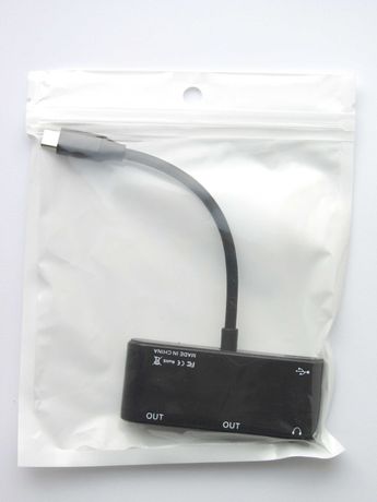 Хаб USB type-C 4 в 1 HDMI VGA USB 3.0 и USB-C разветвитель переходник