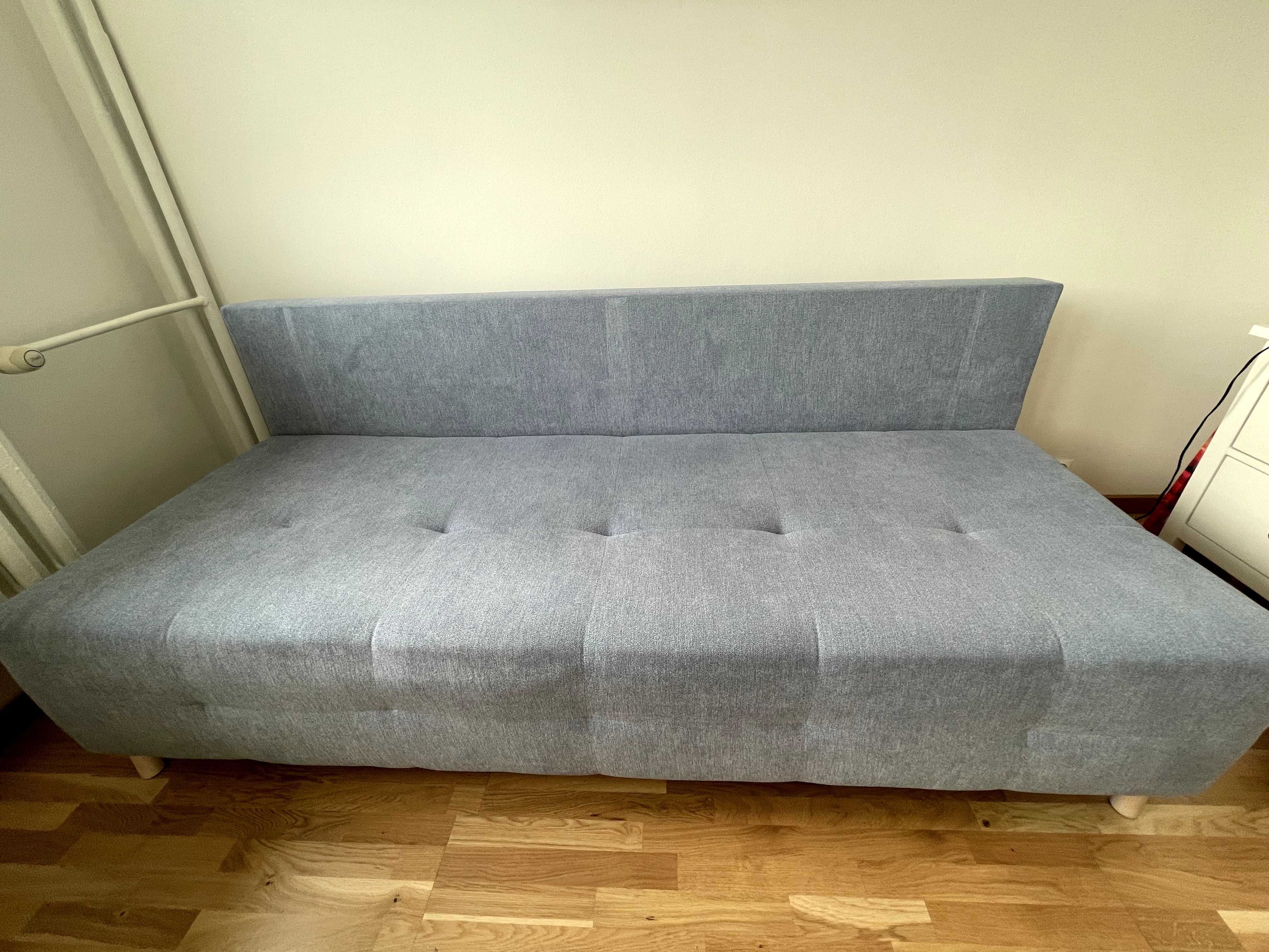 Sofa rozkładana szaroniebieska