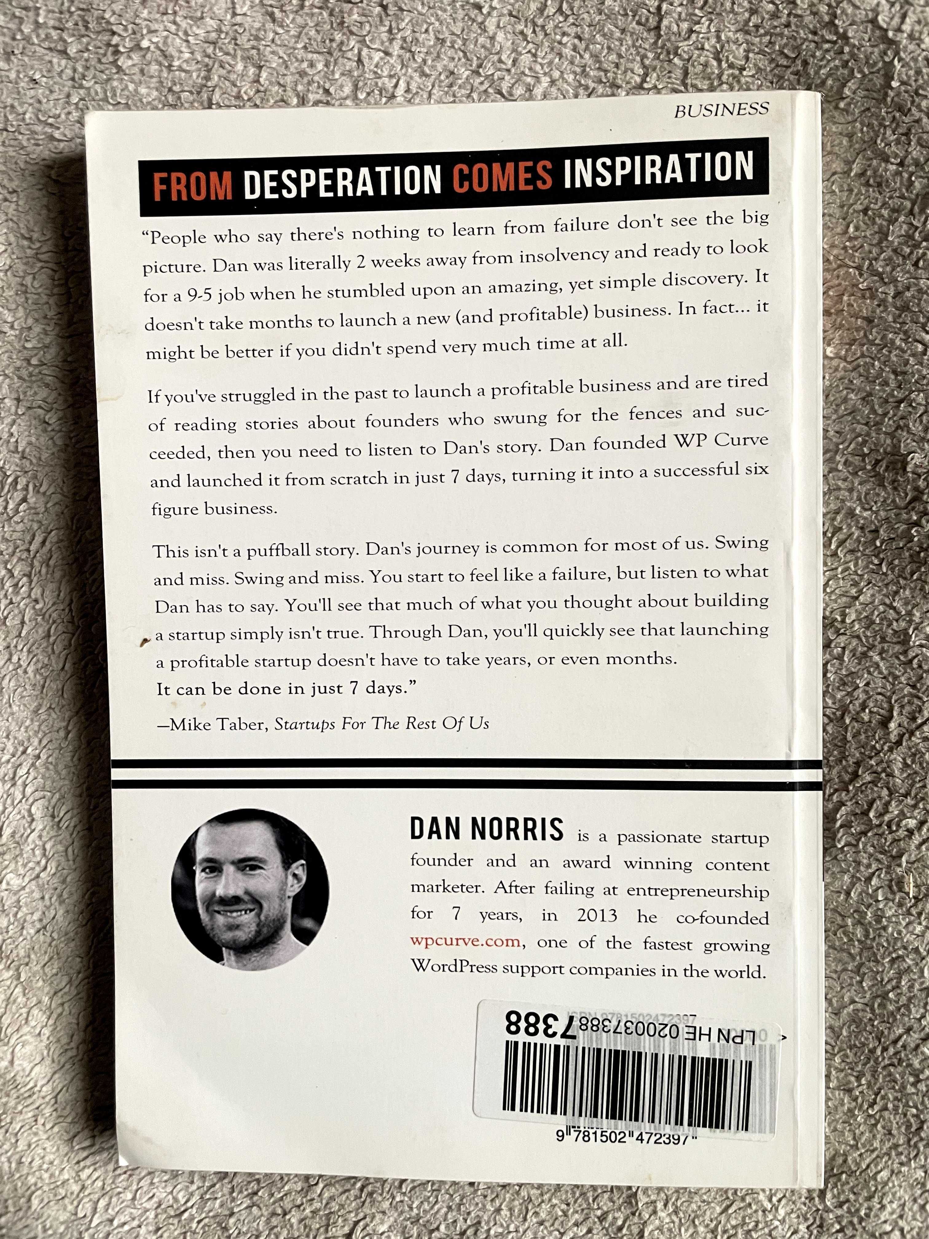 The 7 day startup, Dan Norris, ENG