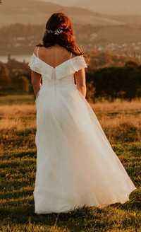 Suknia ślubna hiszpanka koronki glamour