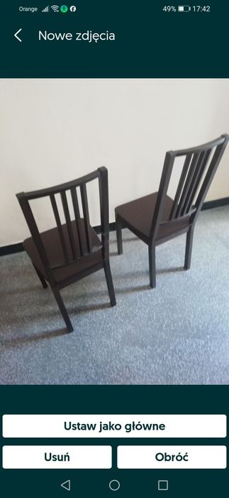 używane, jednakowe krzesła z pełnego drewna IKEA