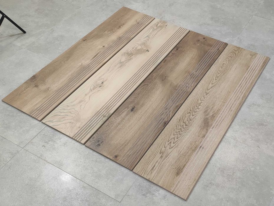 NOWOŚĆ!!! Płytki Gresowe Drewnopodobne Stopnica 30x120 GAT.1