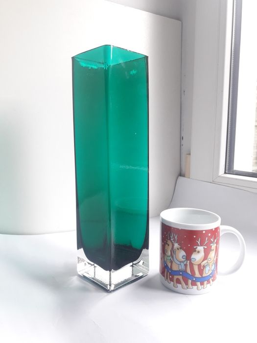 Wazon gigant szkło zielone grube