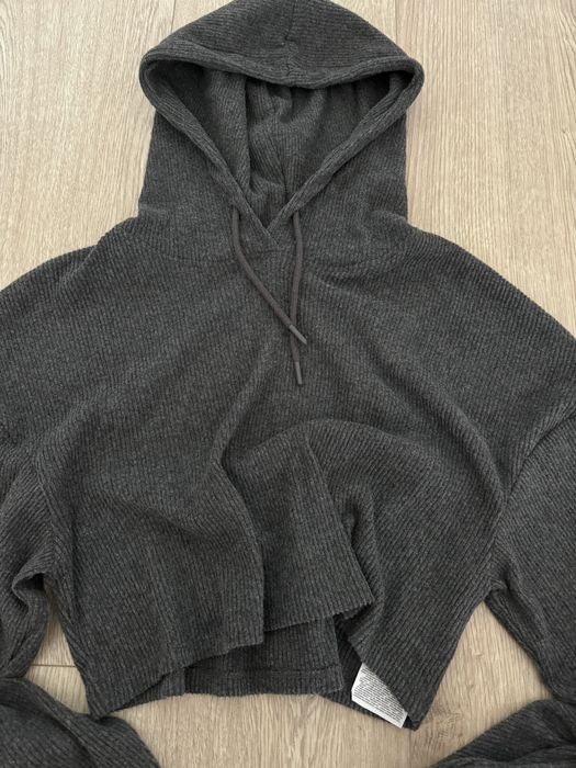 bluza sweter typu crop top oversize damski szary andzela angela wassyl