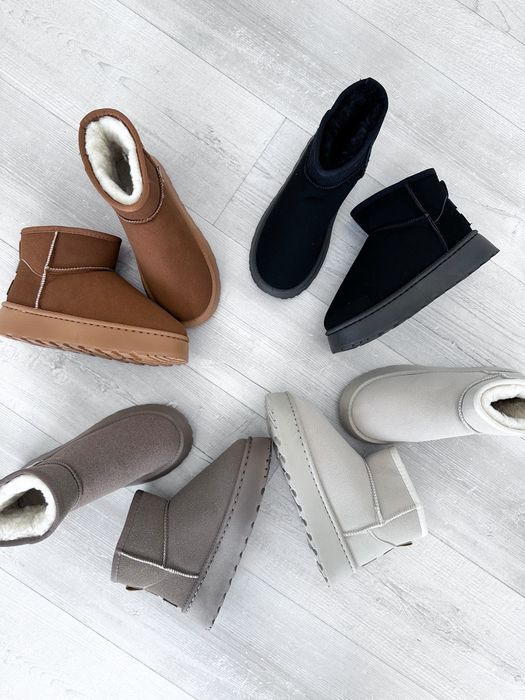 Замшеві чоботи угги ugg mini platform, уггі на платформі
