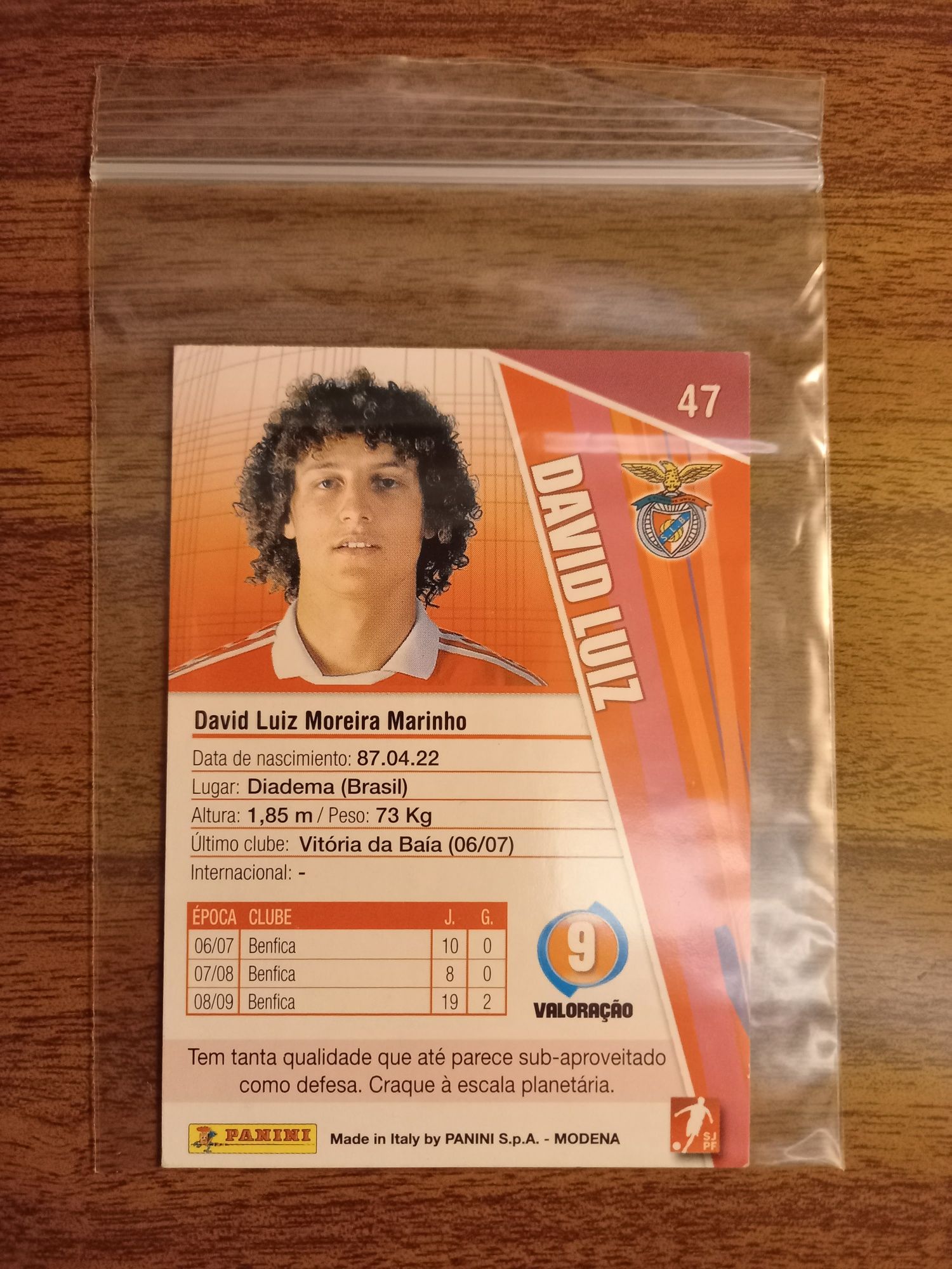 Carta David Luiz