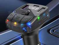 Transmiter samochodowy fm bluetooth 5.3 2xUSB + USB-C MP3/WMA QC 3.0
