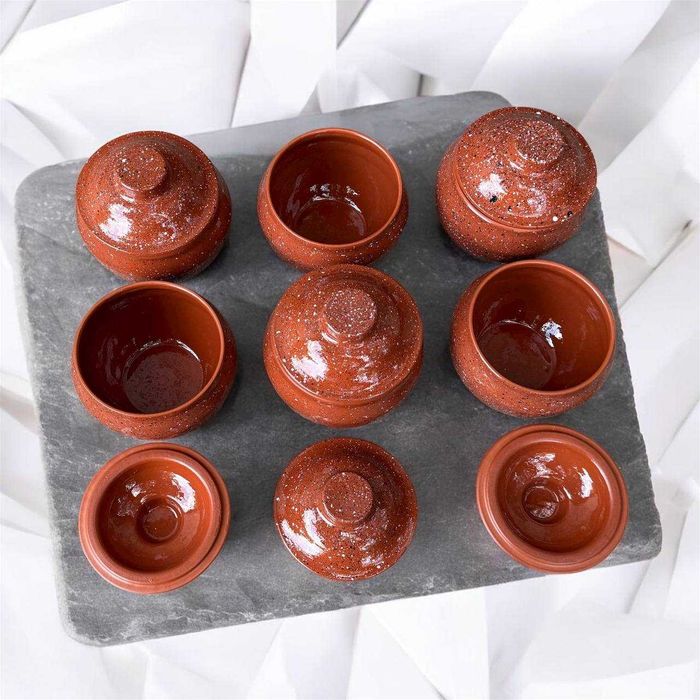 Горщики керамічні з червоної глини для запікання в духовці 500 мл