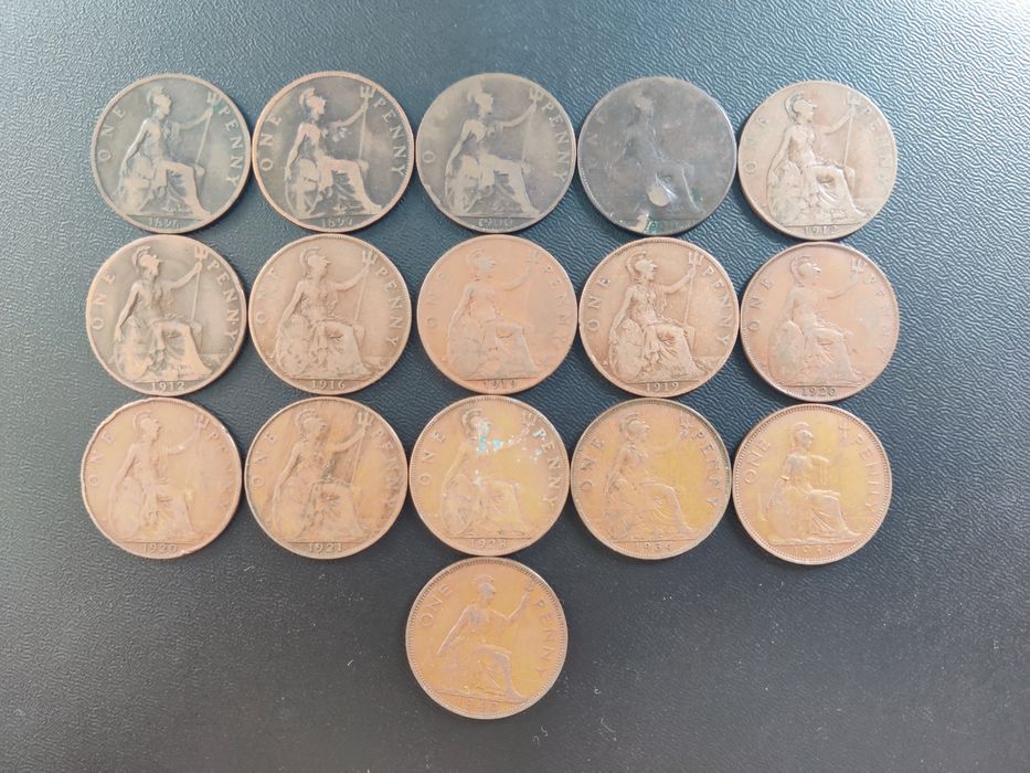 Moedas One Penny inglesas