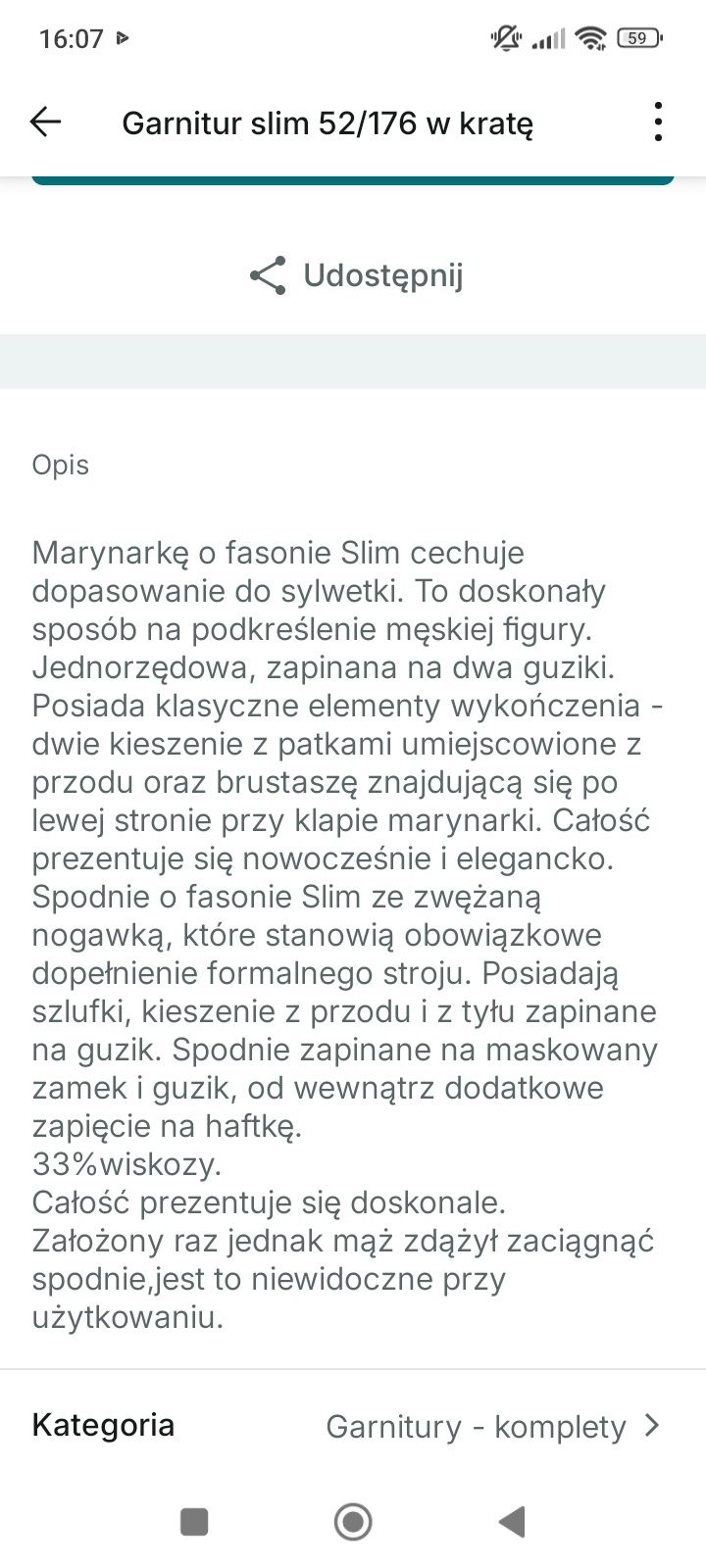 Modny garnitur slime 52/176