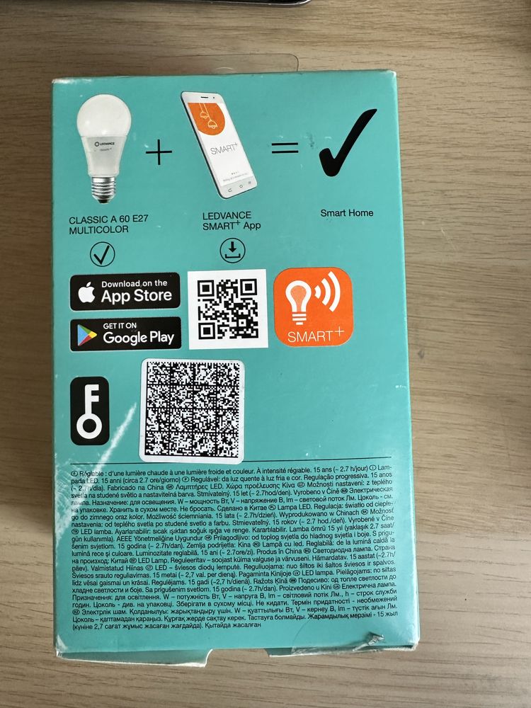LEDVANCE Smart+ LED Żarówka E27, Bluetooth, Ściemnialna, 8.5W