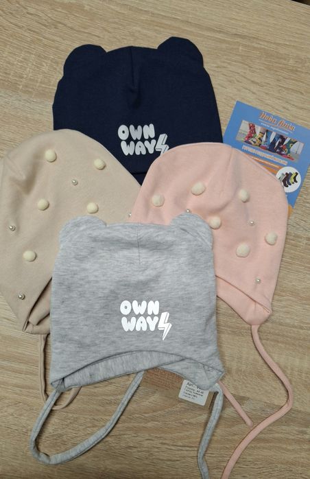 Дитячі шапочки з вушками | Весна-осінь | Розмір 1–14 років