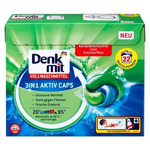 Капсули для універсального прання DenkMit 3in1 Aktiv