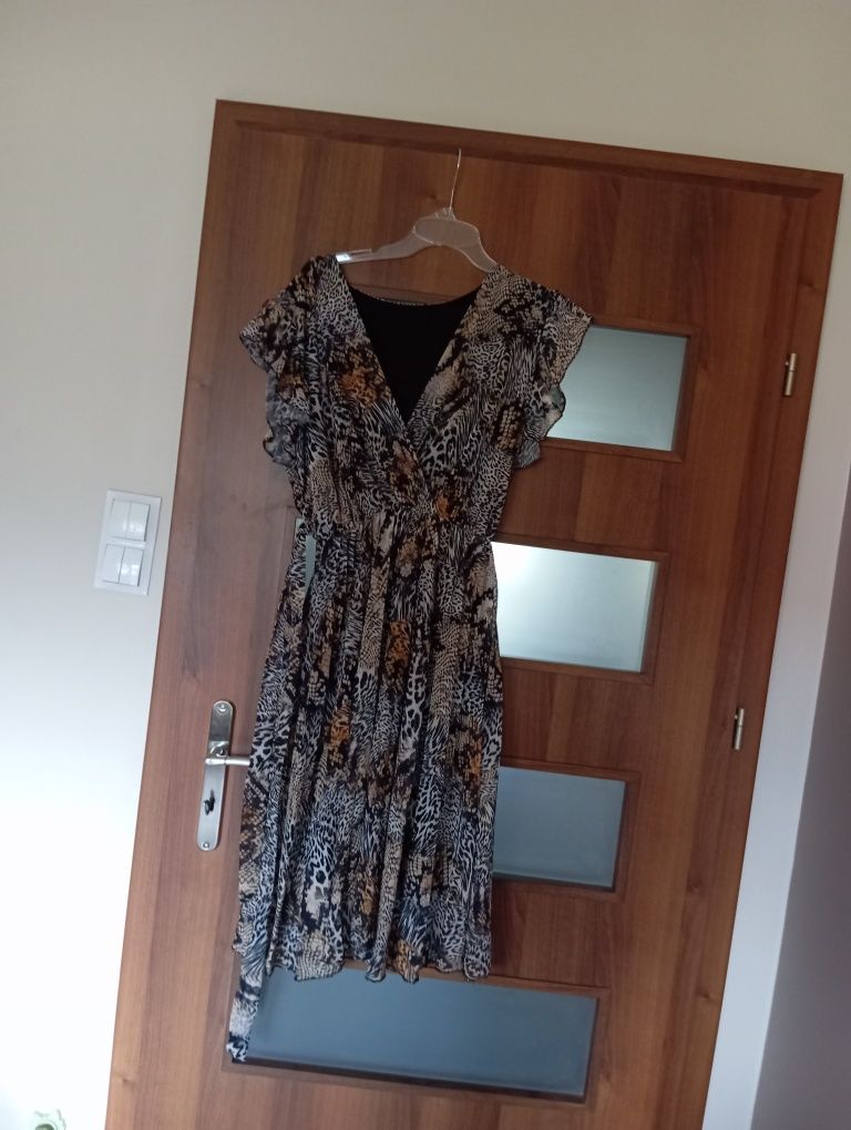 Sukienka we wzory zwierzęce summer lato spring impreza urodziny wiosna