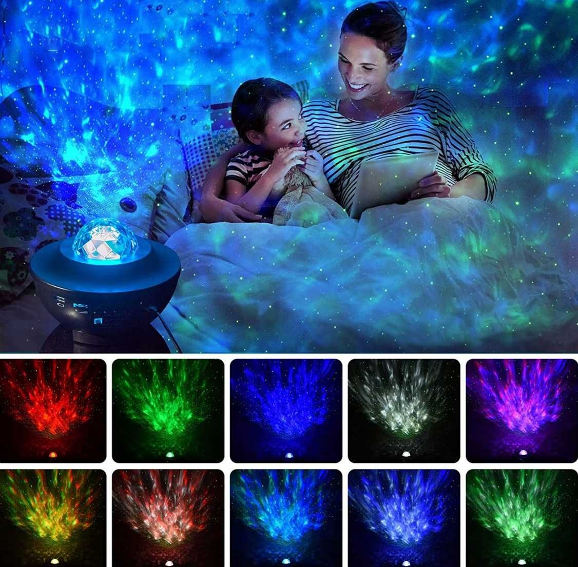 PROJEKTOR GWIAZD DLA DZIECI obrotowy rzutnik lampka nocna led usb