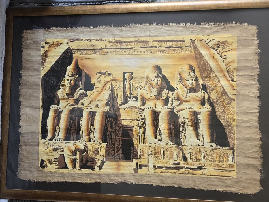 Obraz egipski w drewnianej ramie