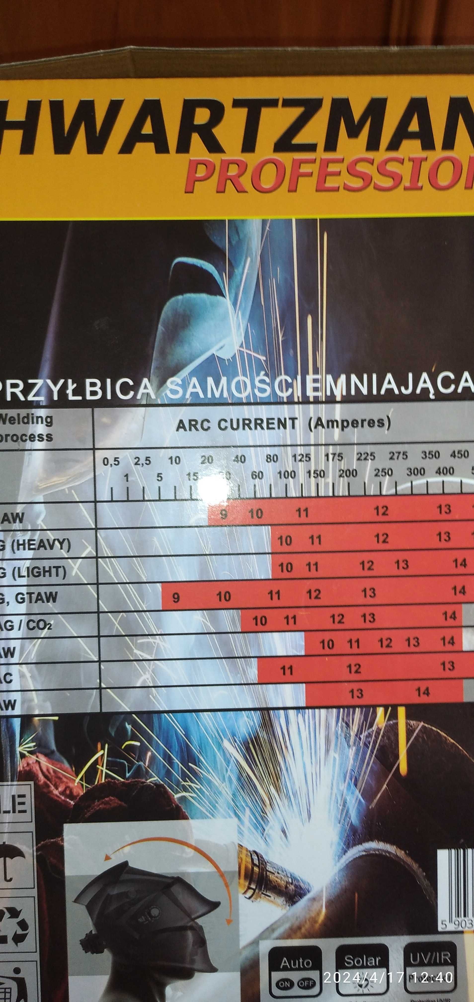 Przyłbica spawalnicza samozciemniajaca