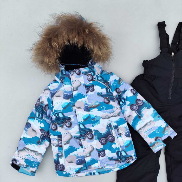 Зимовий роздільний дитячий термокомбінезон для хлопчика 2-5 років фліс