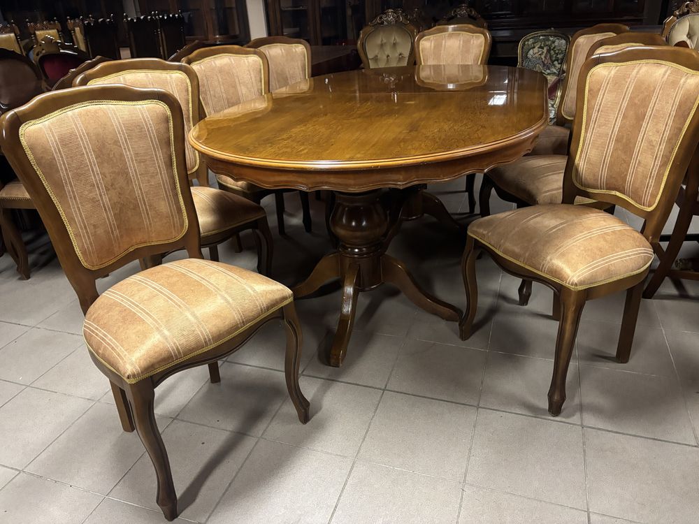 Wloski Stylowy Zestaw Rozkładany Stół 8 Krzeseł Meble Stylowe Italy