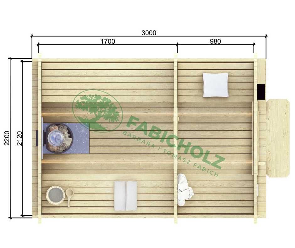 Cube Medium Close 2,4m sauna ogrodowa, kwadratowa, zewnętrzna