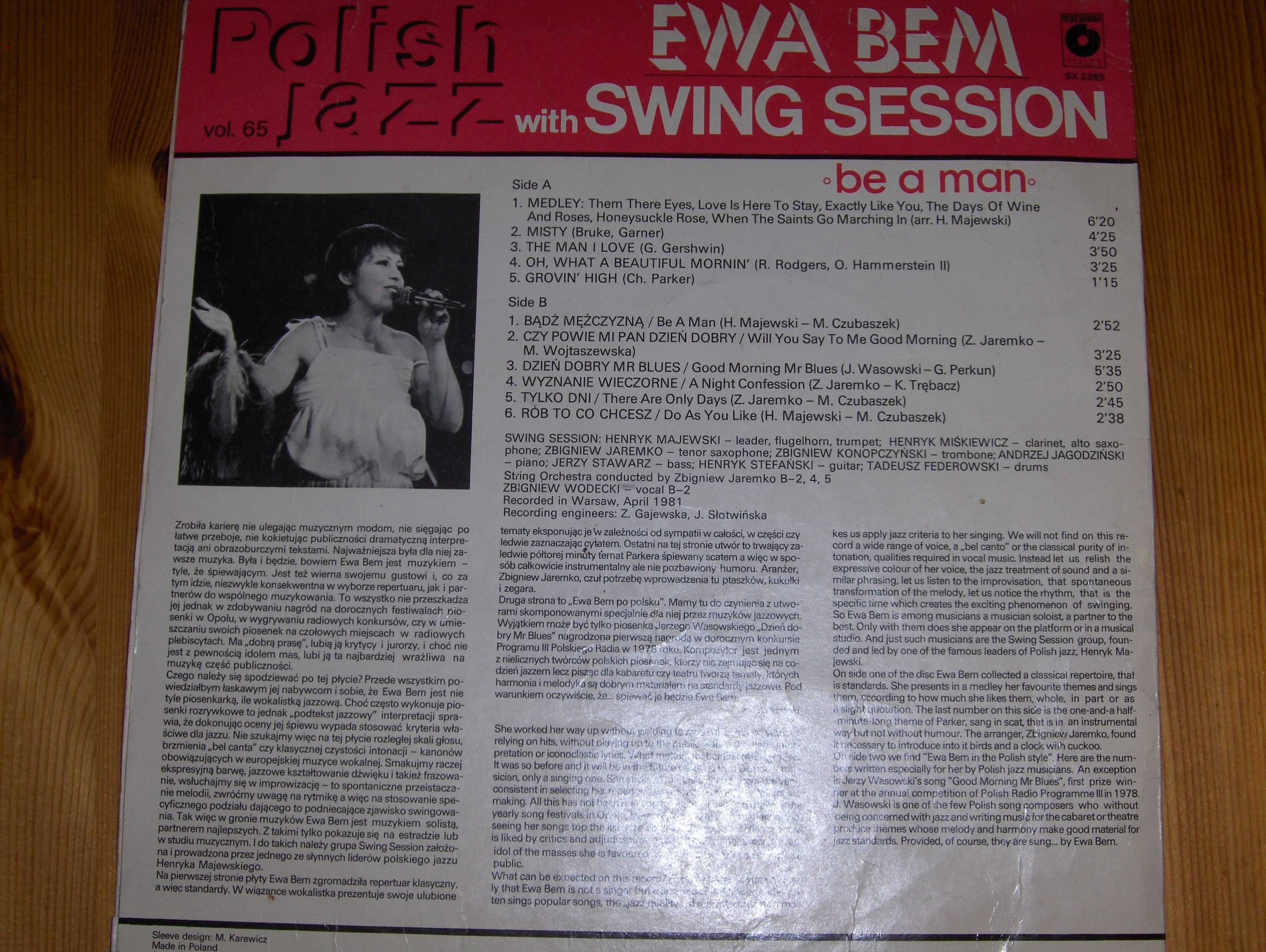 Ewa Bem Be A Man EX/NM  1 Press