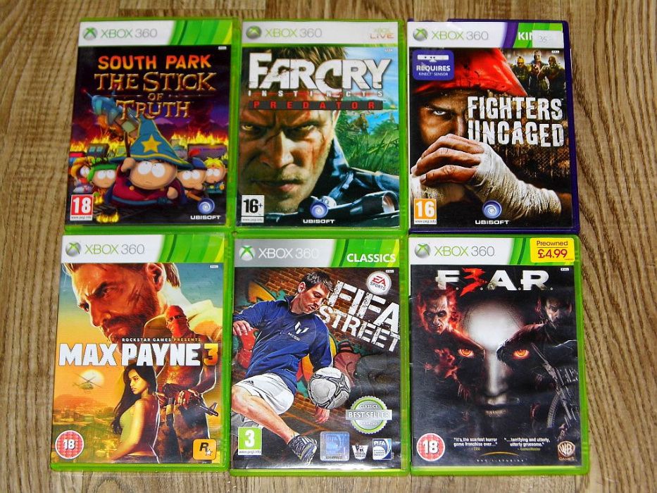 Gry XBox 360 South Park Fifa Street Midnight Club F.E.A.R. 3 Farcry