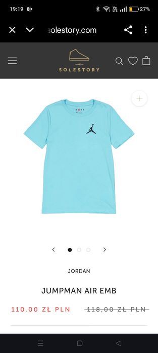 Koszulka chłopięca sportowa piłkarska Jordan t-shirt plus druga