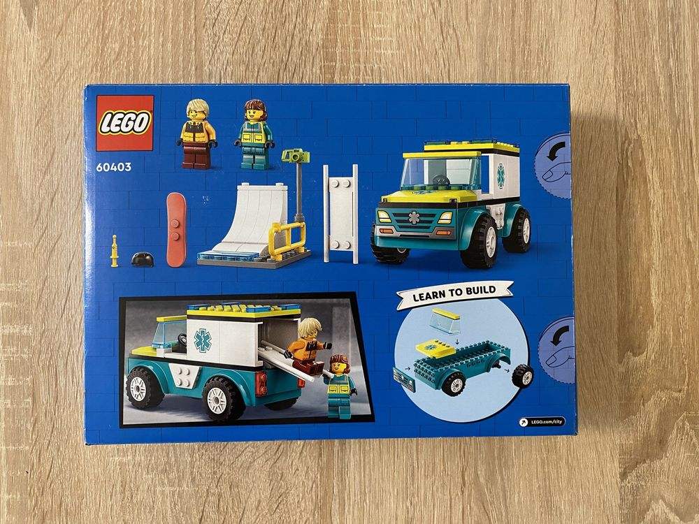 Nowe Klocki LEGO CITY 60403 Karetka i Snowboardzista