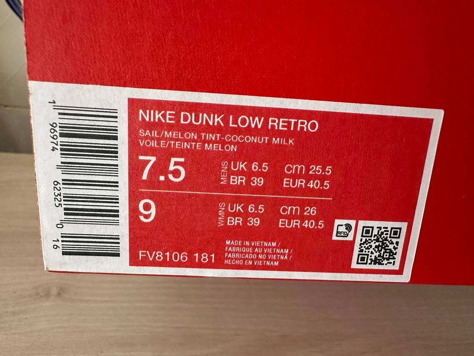 tenis Nike Dunk Low Retro tamanho 40,5 sapatilhas